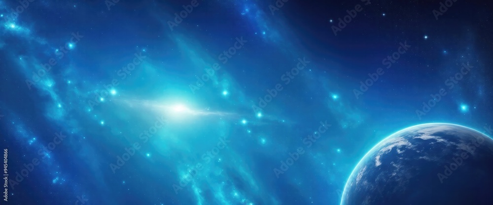 Beautiful Blue Sci-fi cosmic space background Beautiful Blue Sci-fi cosmic space background