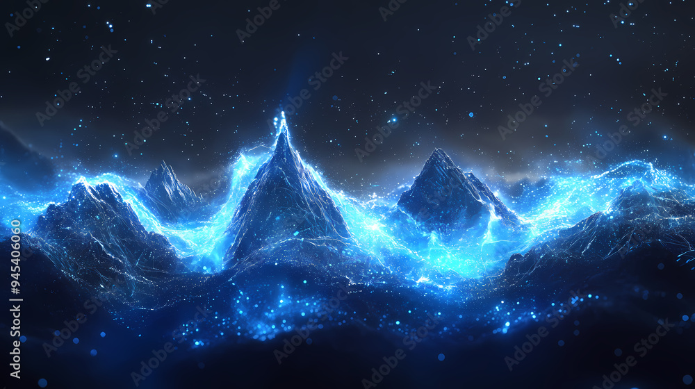 Fototapeta premium Abstract background of grainy mountain range shapes