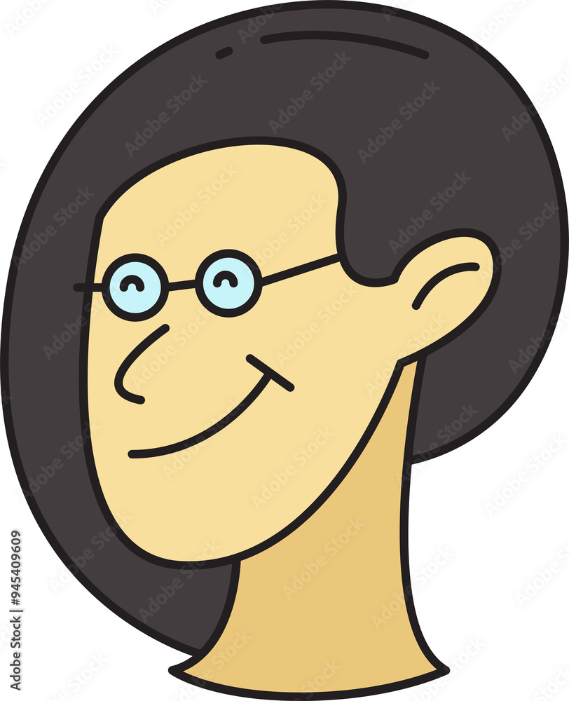 Nerd Woman Face Character Illustration Nerd Woman Face Character Illustration