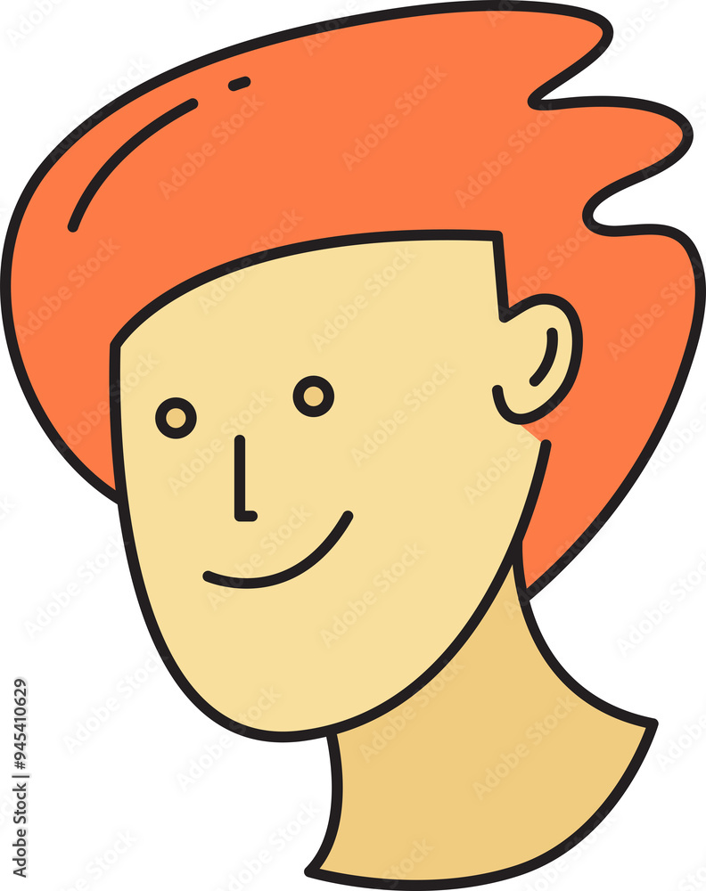 Obraz premium Boy Face Character Illustration 