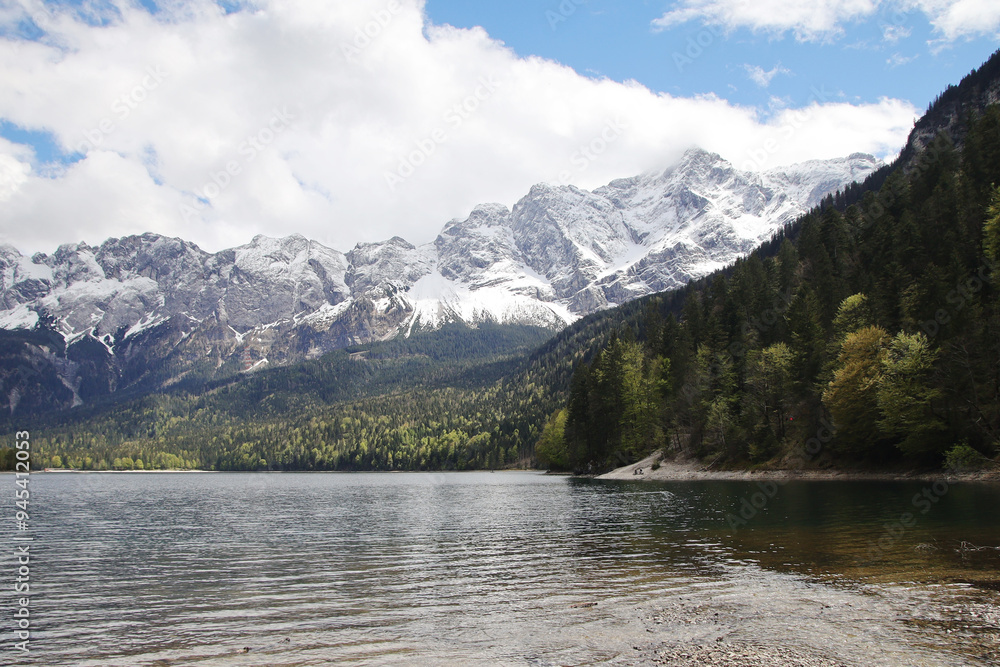 Eibsee lake in Garmisch-Partenkirchen, Bavaria, Germany Eibsee lake in Garmisch-Partenkirchen, Bavaria, Germany