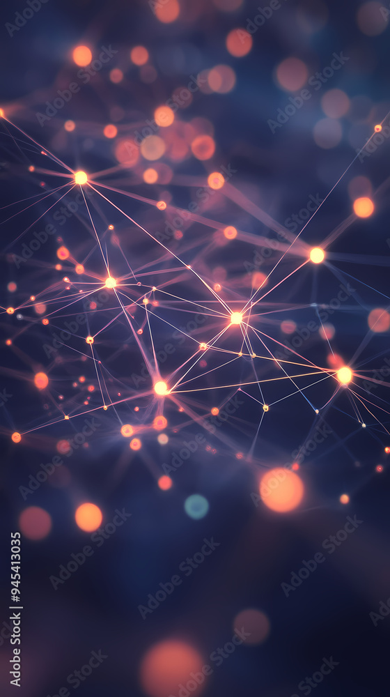 Obraz premium Abstract background with dots and lines connected