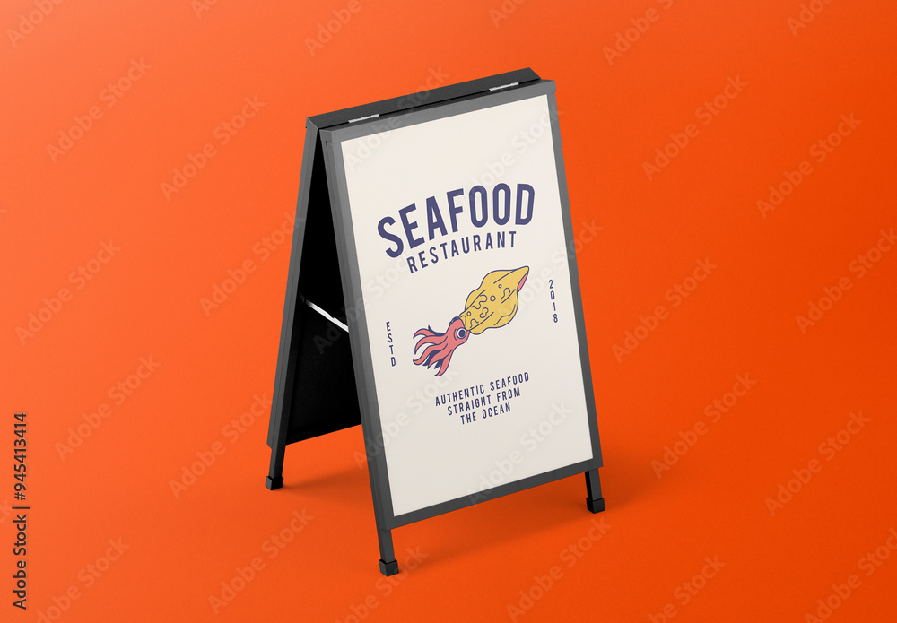 Restaurant A Frame Sign Mockup Stock Template | Adobe Stock