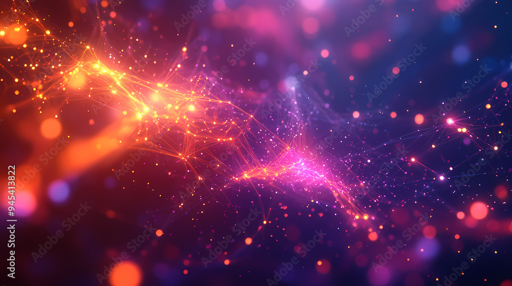 Fototapeta premium Abstract background with dots and lines connected