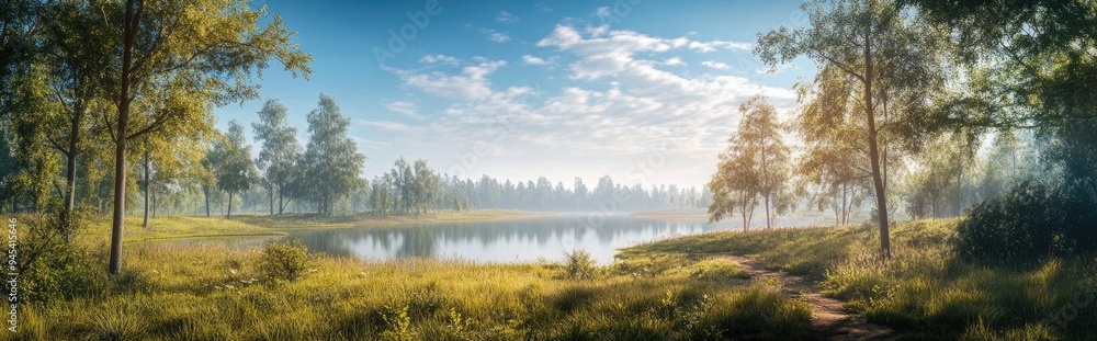 3D rendering of a panoramic nature scene showcasing high resolution images suitable for interior printing without any photo editing 3D rendering of a panoramic nature scene showcasing high resolution images suitable for interior printing without any photo editing