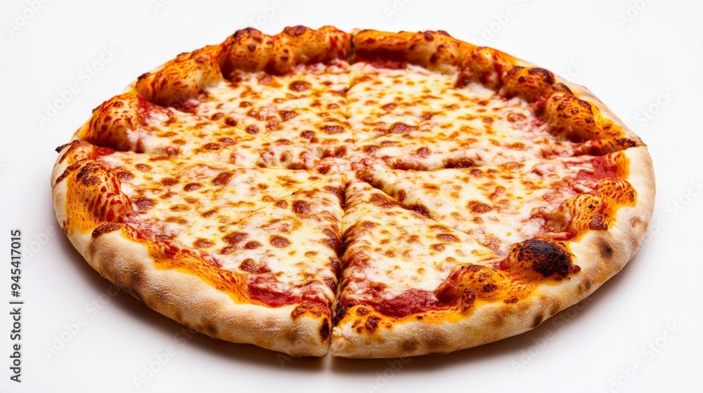 A perfectly baked cheese pizza cut into neat slices, showcasing its beautifully melted cheese and inviting golden crust, ideal for sharing or solo indulgence. A perfectly baked cheese pizza cut into neat slices, showcasing its beautifully melted cheese and inviting golden crust, ideal for sharing or solo indulgence.