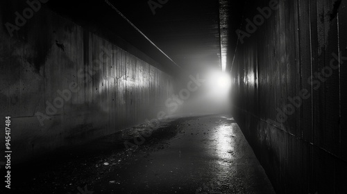 Image of a dimly lit tunnel.