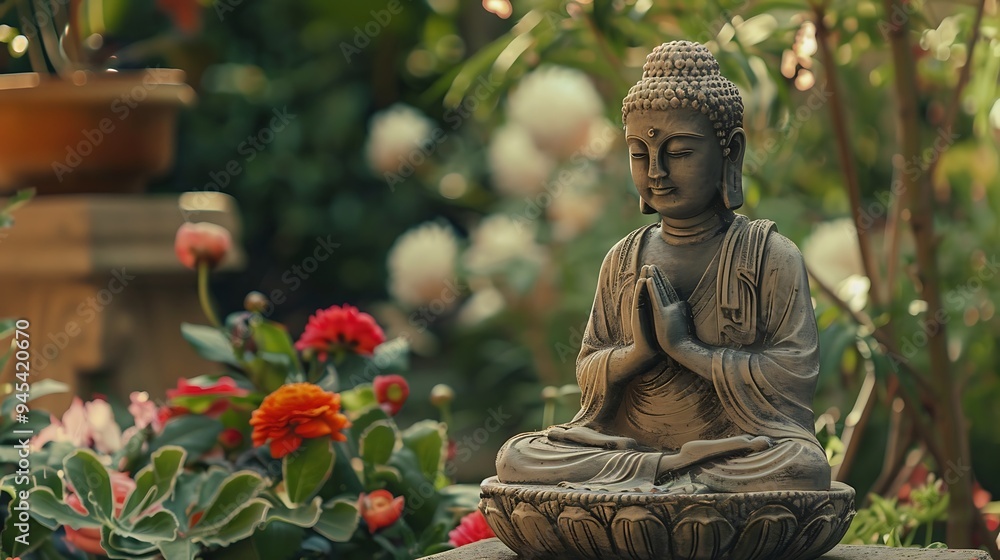 Buddha Statue in a Garden Buddha Statue in a Garden