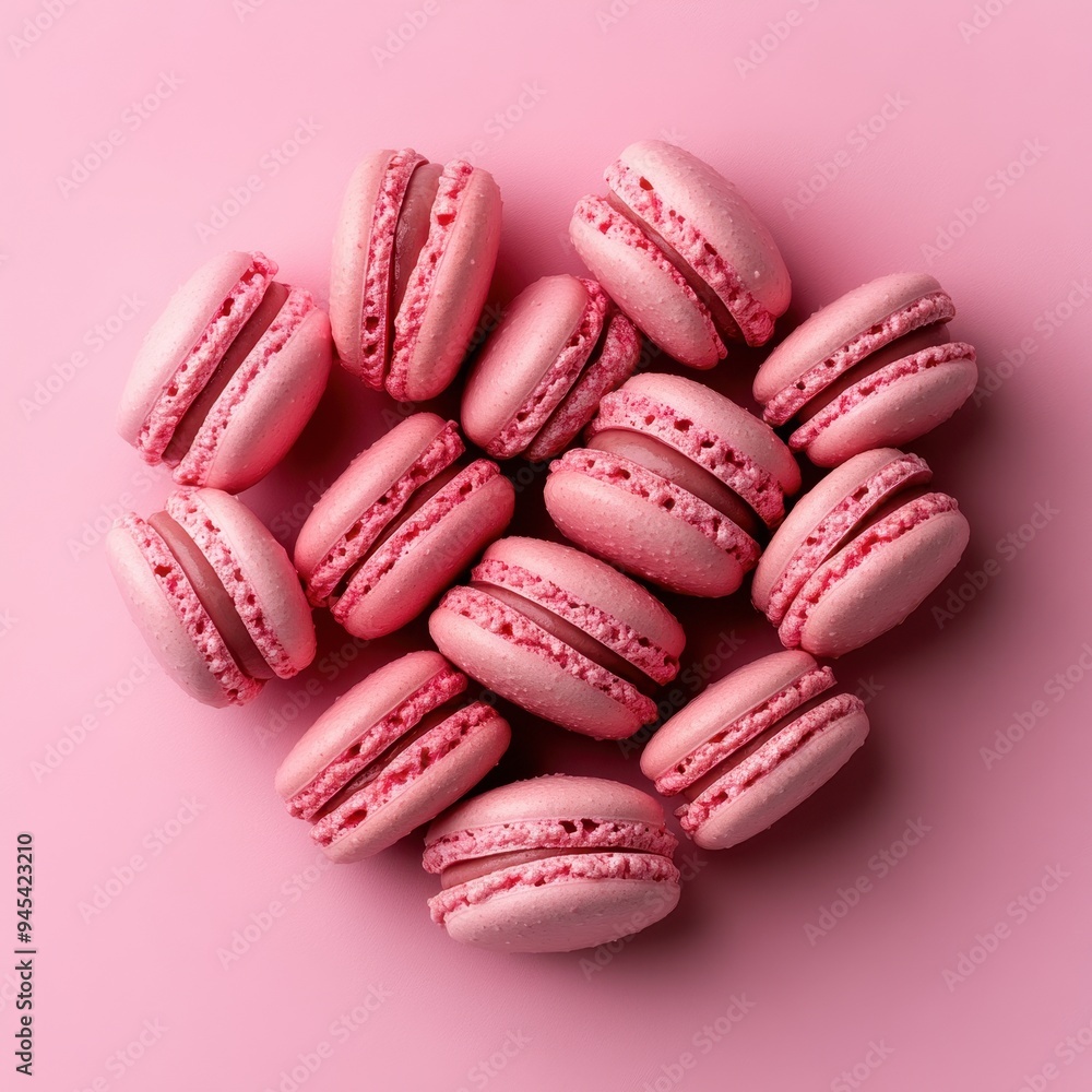 French sweet Pink macaroons isolated on pink background. Pastry shop card with copy spacefrench macaroons,Paris Pastry,bakery and branding valentine couple concept,copy space. French sweet Pink macaroons isolated on pink background. Pastry shop card with copy spacefrench macaroons,Paris Pastry,bakery and branding valentine couple concept,copy space.