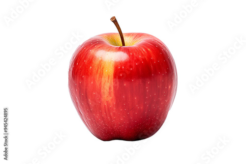 High-quality fresh red apple isolated on transparent background for culinary design projects, health-themed illustrations, and organic produce concepts