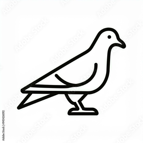 pigeon black icon isolated on white