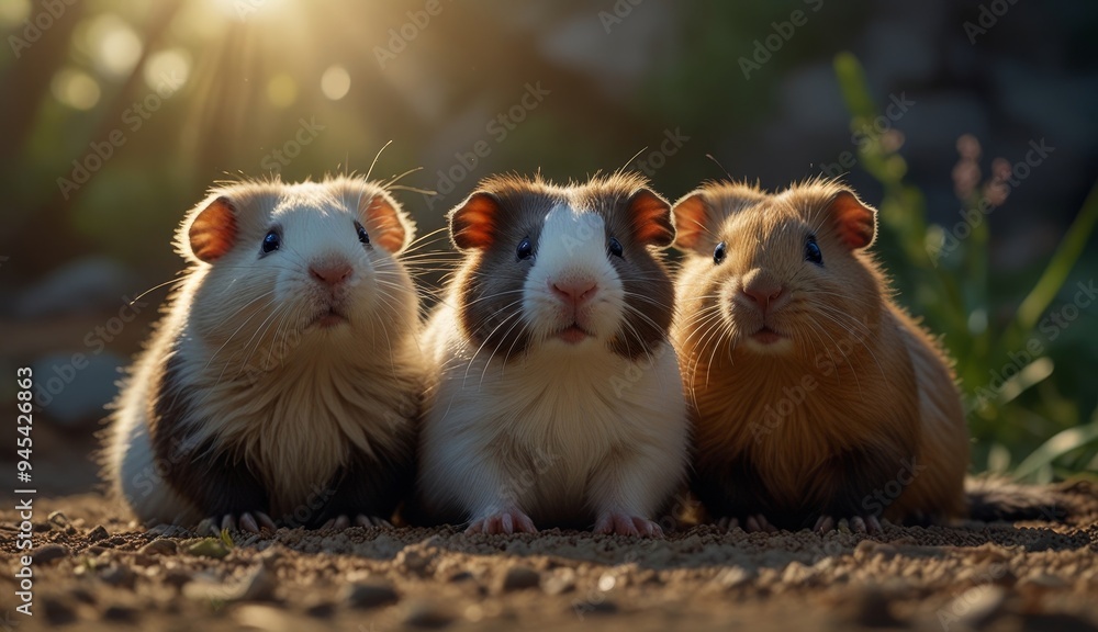 Curious Guinea Pigs in Nature