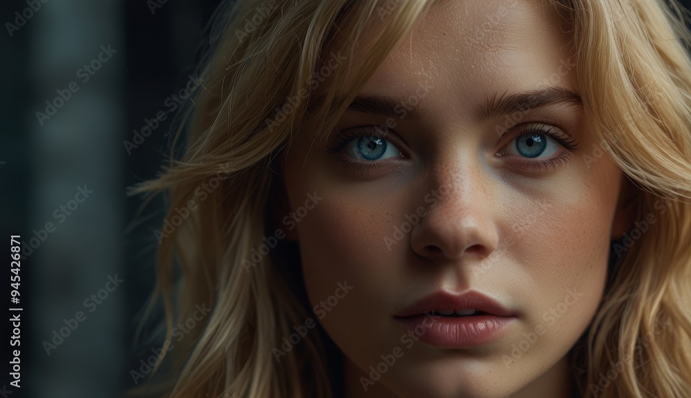 Intense Blue Eyes Portrait