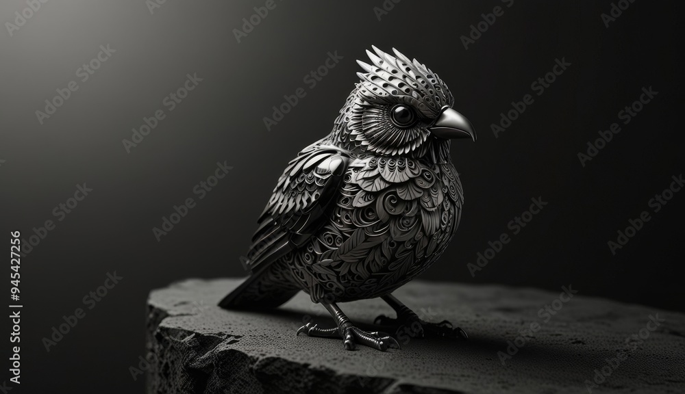 Obraz premium Intricate Metal Bird Sculpture