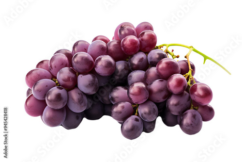 High-resolution grapes isolated on transparent background for culinary designs, organic produce illustrations, and health-focused projects