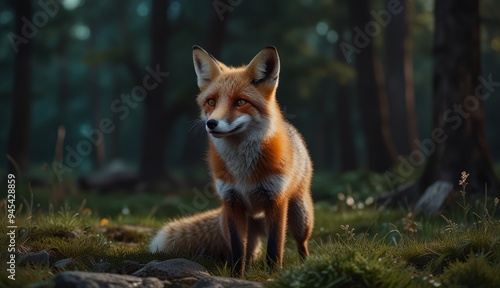 Majestic Fox in Lush Forest