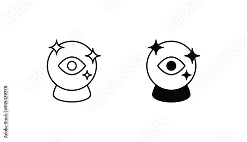 Magic Globe icon design with white background stock illustration