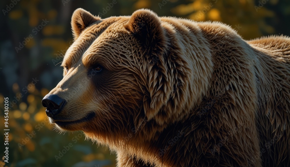 Fototapeta premium Majestic Brown Bear In Nature