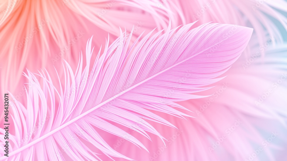 Obraz premium pastel colour feather abstract background