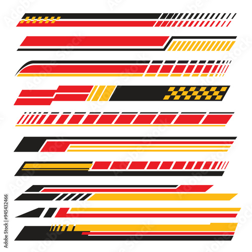 Racing Sport Stripe Car Vector Illustration