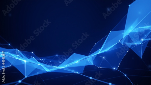 Abstract futuristic - technology with polygonal shapes on dark blue background.