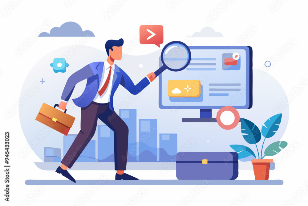 Search or discover new information, find new job or career available, research and analyze information, SEO website optimization, searching concept, businessman search new job on virtual search box.
Search or discover new information, find new job or career available, research and analyze information, SEO website optimization, searching concept, businessman search new job on virtual search box.