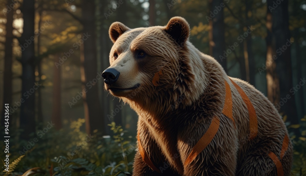 Obraz premium Majestic Bear in Serene Forest