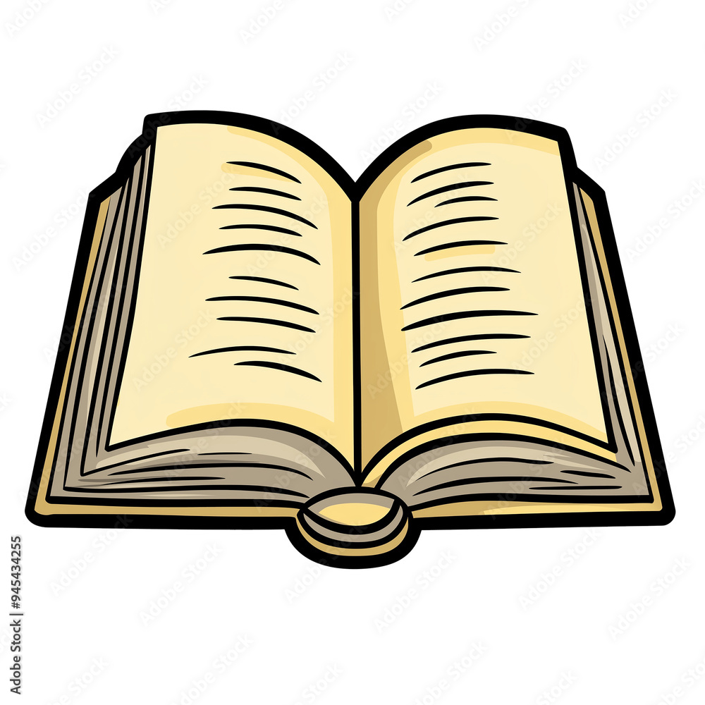 Illustration of an Open Book on the Middle Page Illustration of an Open Book on the Middle Page
