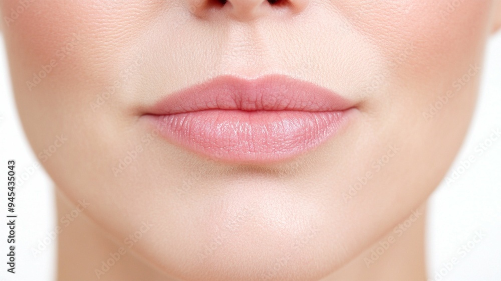 horizontal image, close up of a woman's lips. Beauty procedure concept. For banner, design, clinic, spa, cosmetology, blog, social media, business horizontal image, close up of a woman's lips. Beauty procedure concept. For banner, design, clinic, spa, cosmetology, blog, social media, business