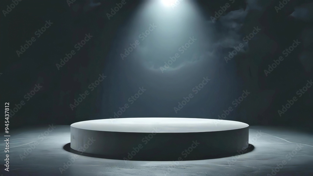Concrete podium platform for product display and advertising against a simple concrete wall background in an empty space new stock image illustration AI Concrete podium platform for product display and advertising against a simple concrete wall background in an empty space new stock image illustration AI