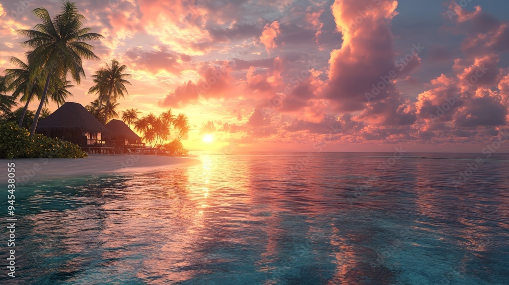 Maldives Tropical Beach Sunset Maldives Tropical Beach Sunset