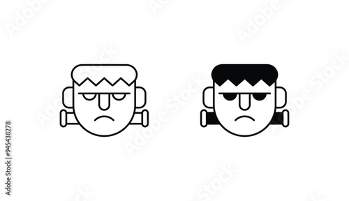 Frankenstein icon design with white background stock illustration