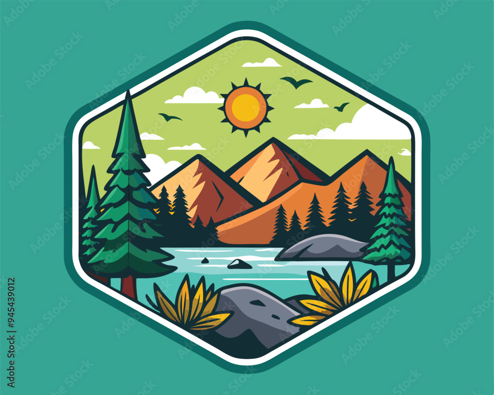 nature t shirt and sticker design vector illustration nature t shirt and sticker design vector illustration