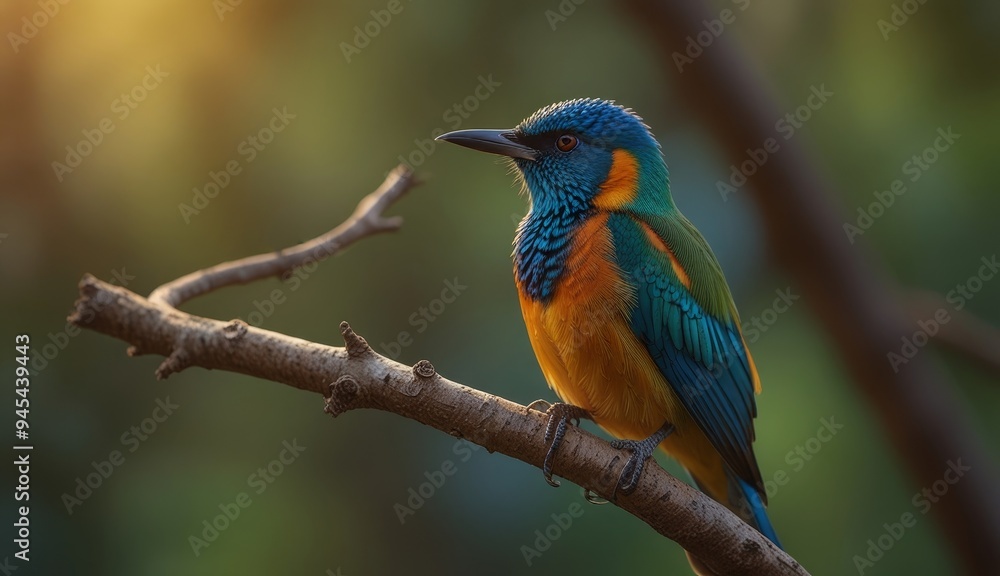 Vibrant Blue and Orange Bird Vibrant Blue and Orange Bird