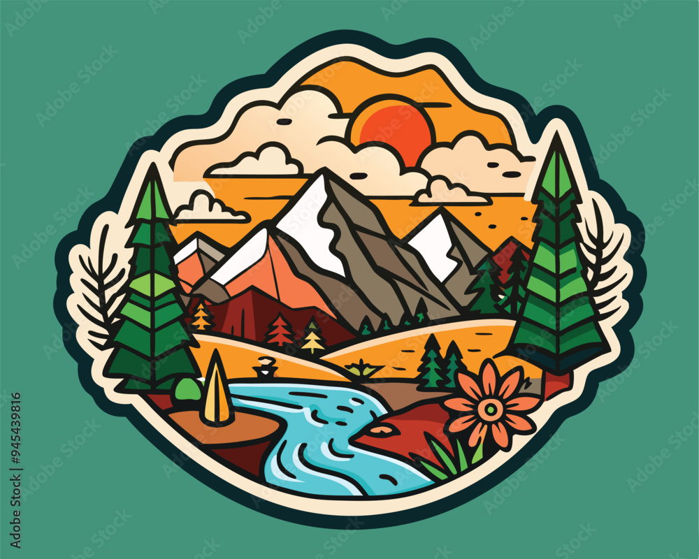 nature t shirt and sticker design vector illustration nature t shirt and sticker design vector illustration
