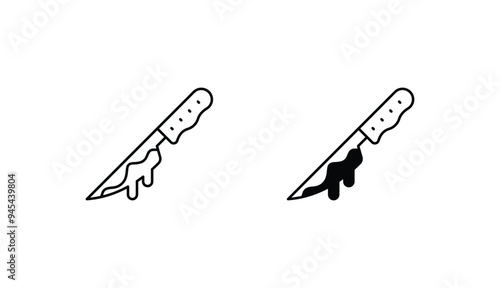 Blood Knife icon design with white background stock illustration