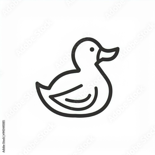 duck black icon isolated on white