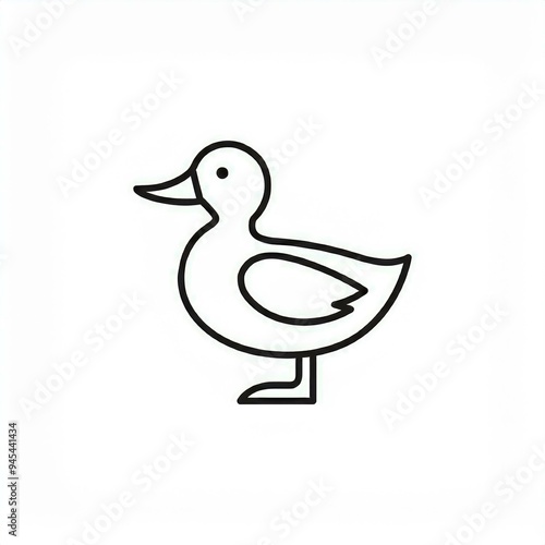 duck black icon isolated on white