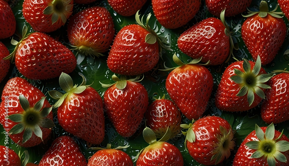 Fresh Juicy Strawberries Close Up Fresh Juicy Strawberries Close Up