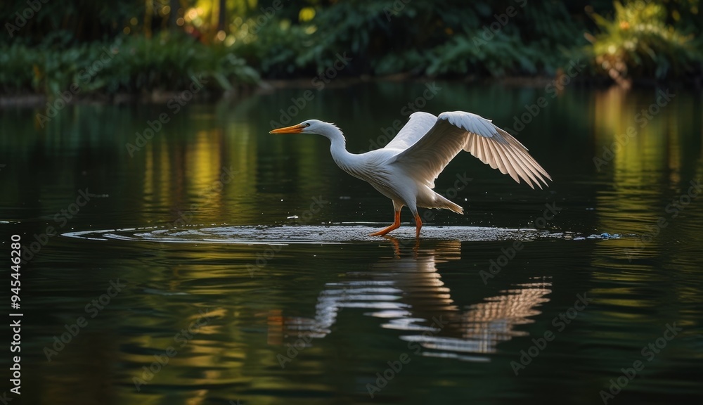 Elegant Egret in Tranquil Waters Elegant Egret in Tranquil Waters