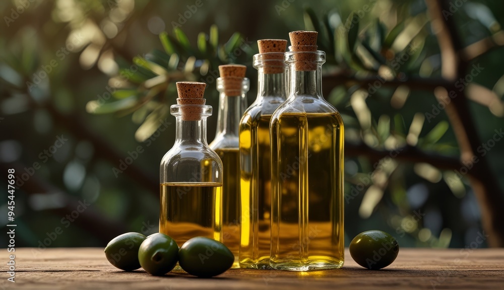 Elegant Olive Oil Bottles Display Elegant Olive Oil Bottles Display