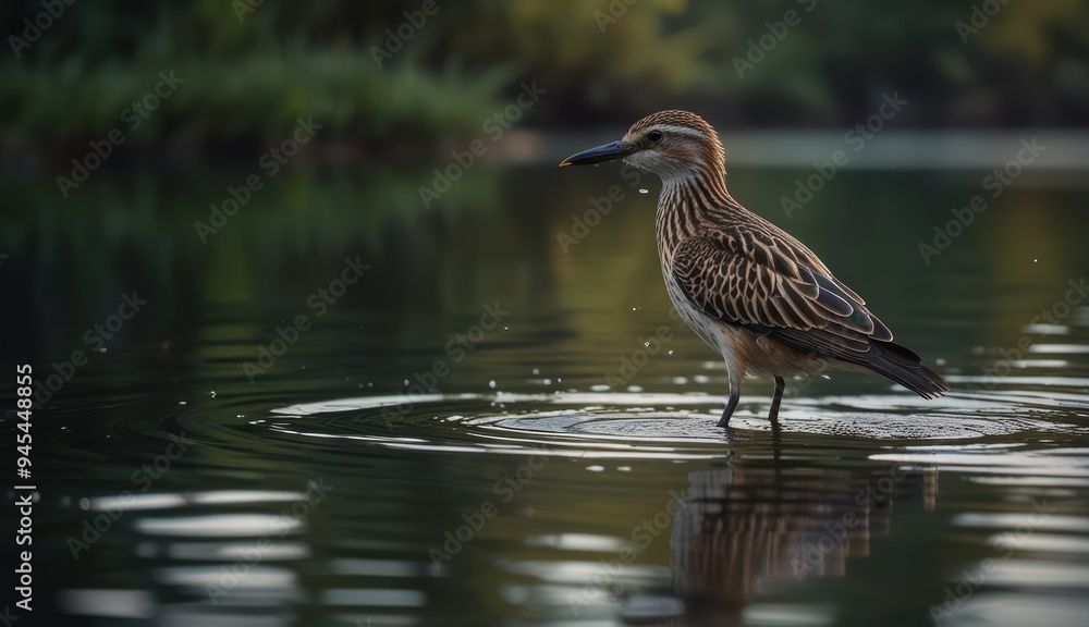Serene Bird on Tranquil Water Serene Bird on Tranquil Water