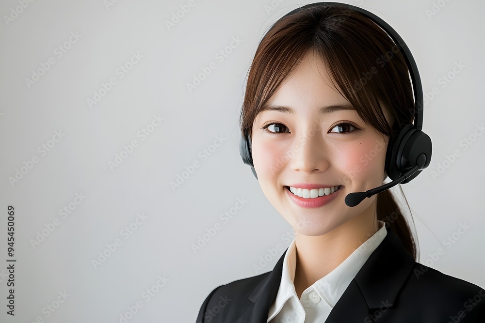 Friendly and Professional Female Customer Service Representative Wearing Headset Friendly and Professional Female Customer Service Representative Wearing Headset