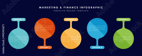 Infographic design template. 5 options or steps. Trendy vector design