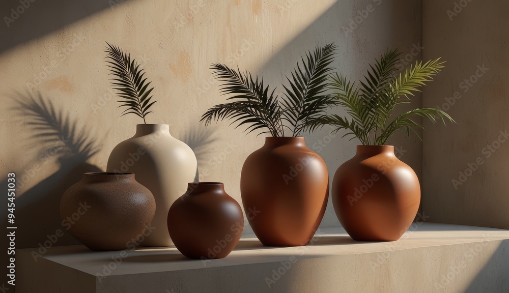 Elegant Minimalist Vases with Plants Elegant Minimalist Vases with Plants