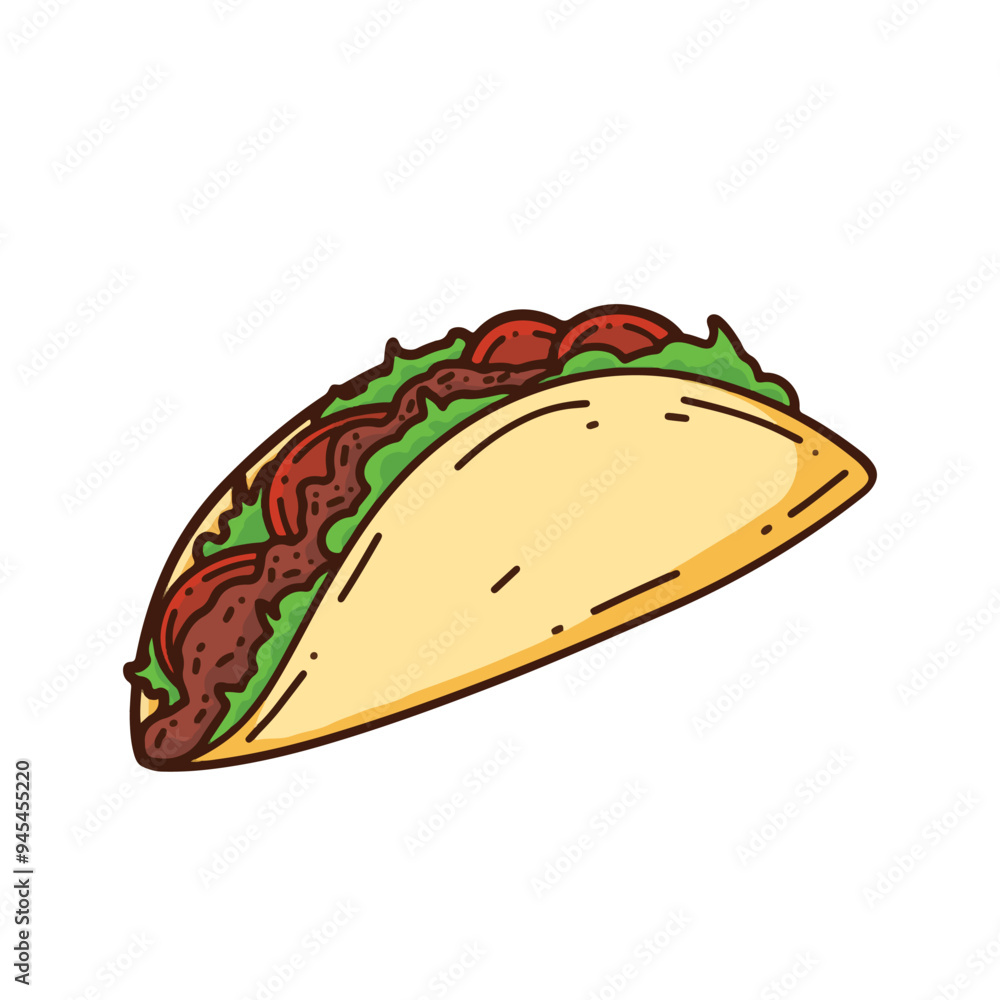 delicious taco illustration white background delicious taco illustration white background