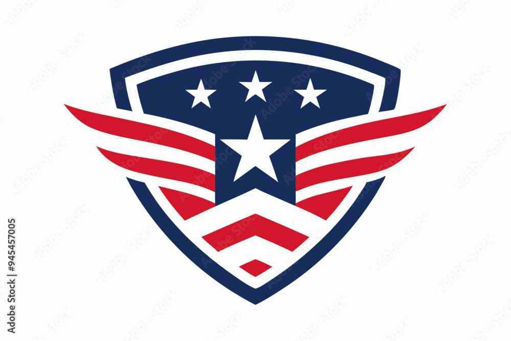 American flag logo isolated for t-shirt design American flag logo isolated for t-shirt design
