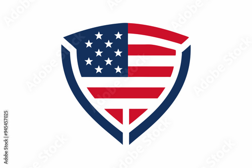 American flag logo isolated for t-shirt design