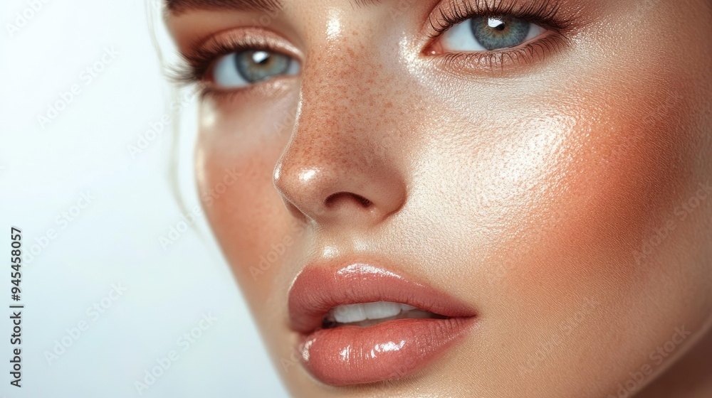 Close-up of flawless skin, glowing and radiant, soft and smooth texture, clean background Close-up of flawless skin, glowing and radiant, soft and smooth texture, clean background
