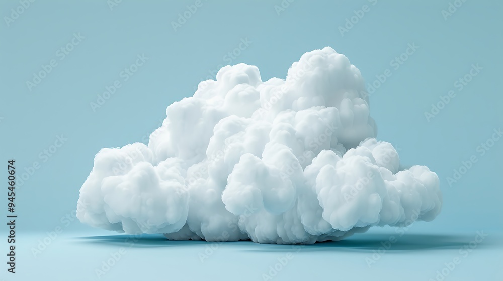 White Cloud Floating on a Blue Background White Cloud Floating on a Blue Background